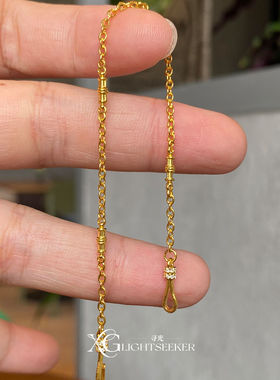 新中式复古风金色拼接手链女款轻奢2025新款小众设计精致气质手饰