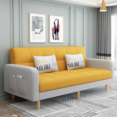 北欧布艺沙发床简约现代单双人公寓可折叠多功能小户型免洗科技布