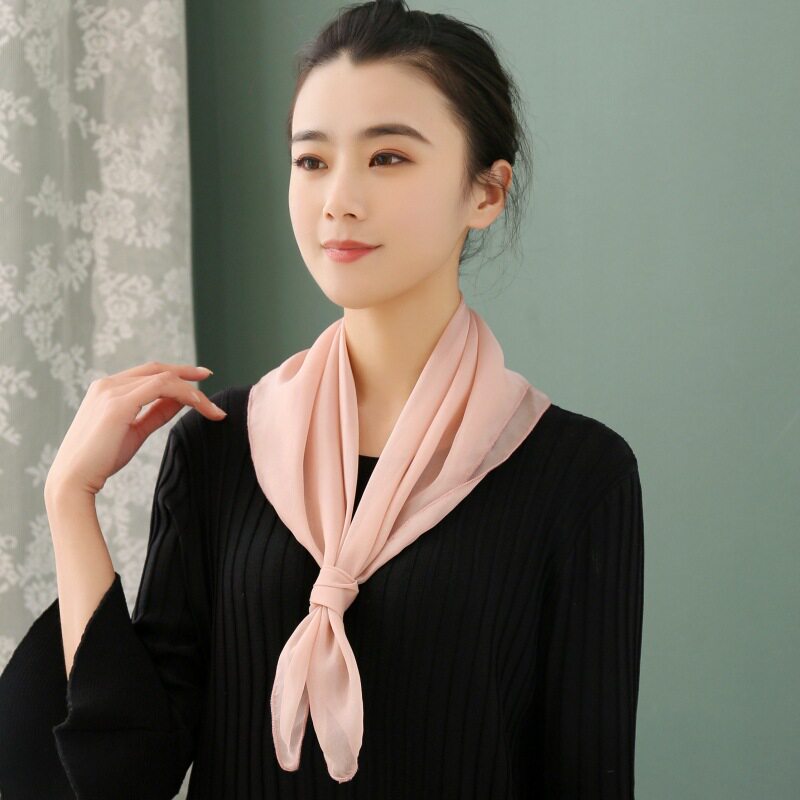 100%桑蚕丝小方巾真丝女士春夏系