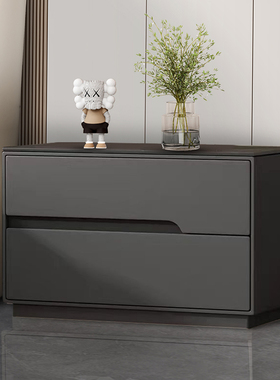 全实木床头柜2025新款简约现代轻奢高级感大尺寸家用极简床边柜子