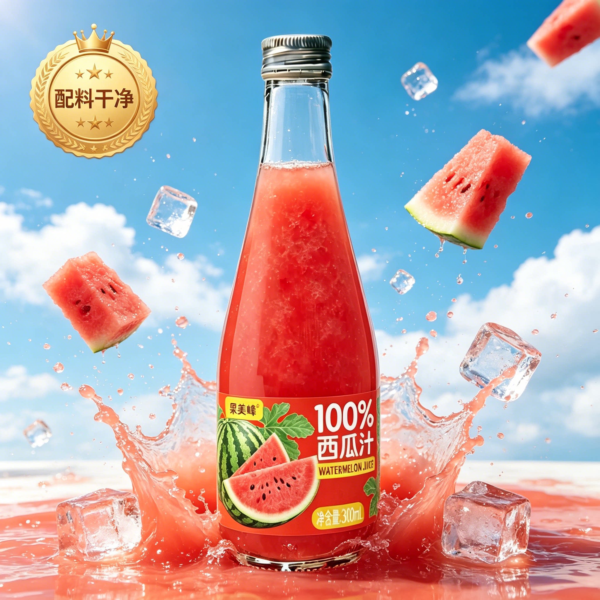 【买一箱送一箱】天然西瓜原汁零添加鲜果压榨夏日解暑