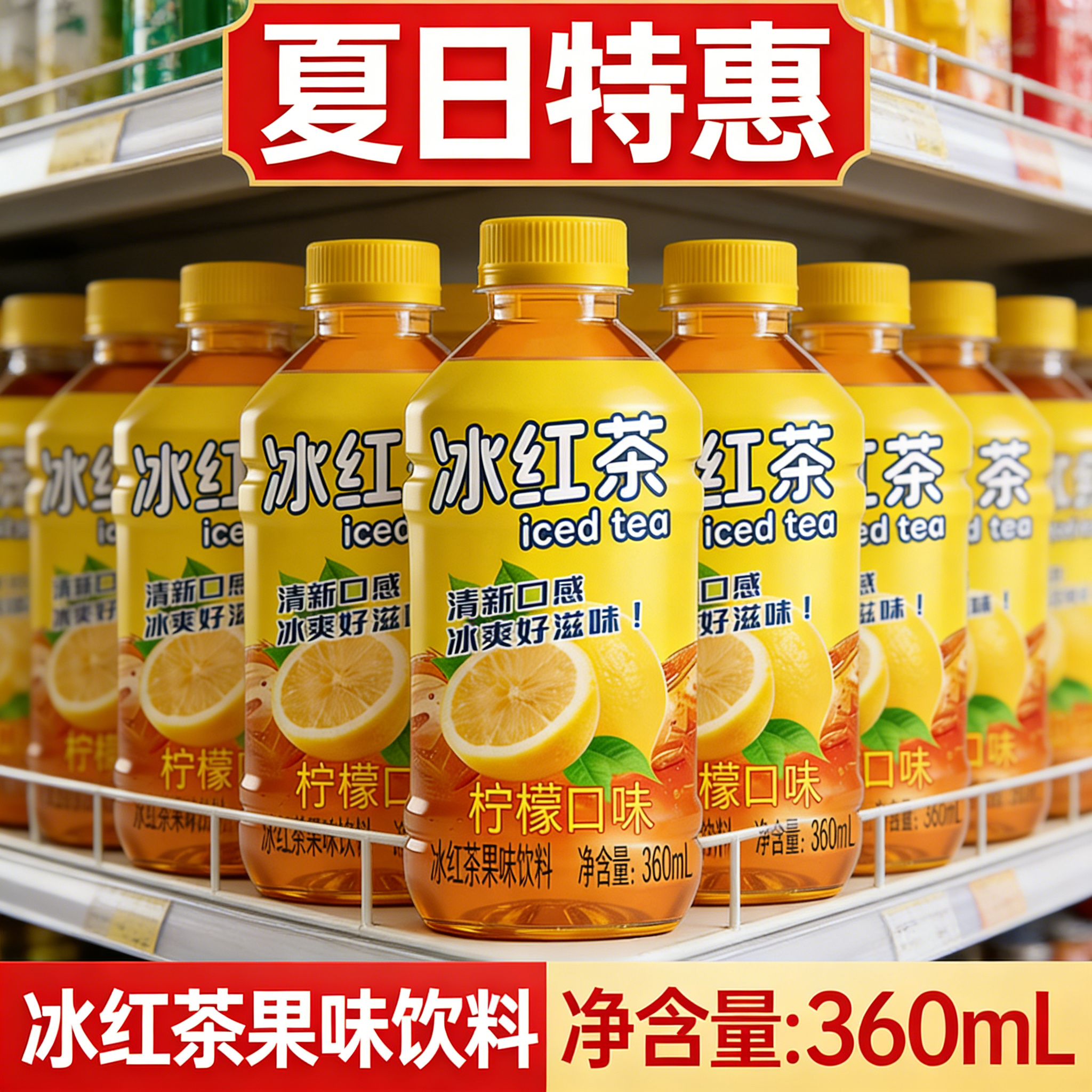 【夏日畅饮】劲凉柠檬冰红茶冰镇透心凉酸甜清爽夏季解渴饮料