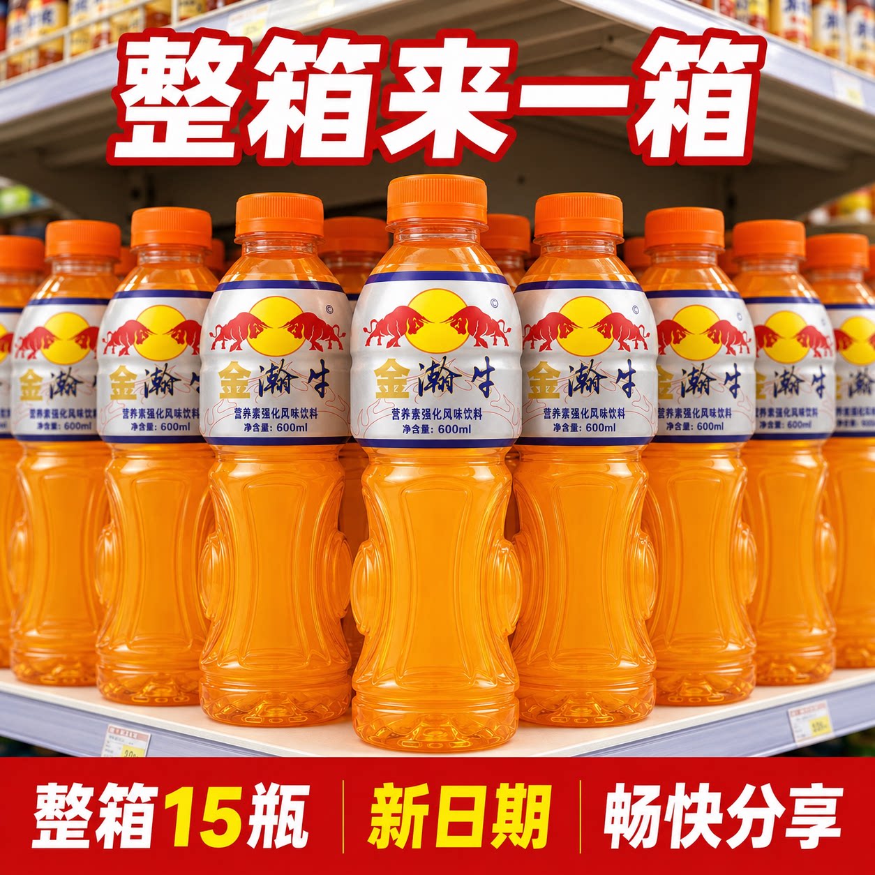 金瀚牛体力能量600mlx15瓶解暑大瓶装家庭常备夏季常备熬夜加班