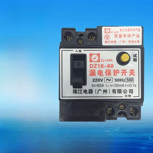 珠江家用漏电断路器220V两相40A60安培漏电保护器开关32A总开关