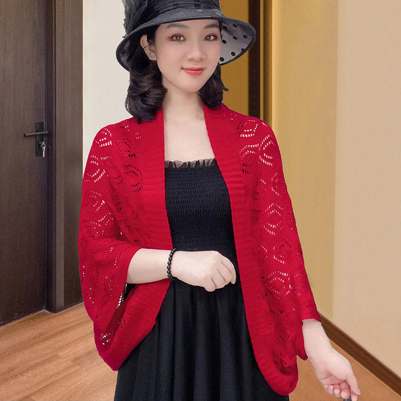 春季冰丝针织衫开衫披肩女夏薄款小坎肩外套防晒罩衫短款上衣外搭