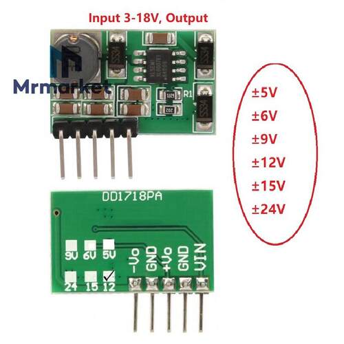 3-18V转正负5V6V9V12V15V24升压模块 DD1718PA 焊接
