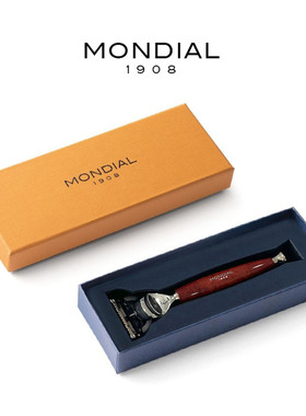 MONDIAL1908男士手动剃须刀石楠木原木刀柄意大利经典湿剃刮胡刀