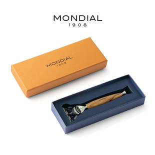 MONDIAL1908男士 刮胡刀 手动剃须刀橄榄木原木刀柄意大利进口经典