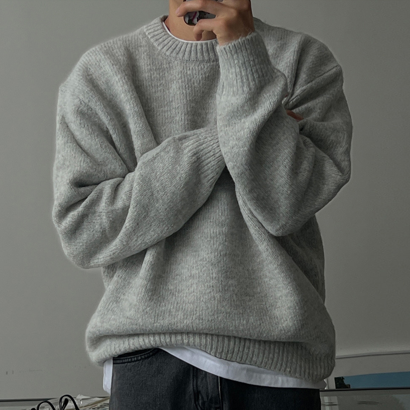 700克重磅加厚慵懒风宽松毛衣男