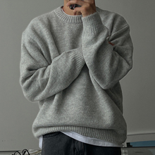 加厚圆领毛衣男款2025新款冬季慵懒风宽松高级感保暖针织衫线衣潮