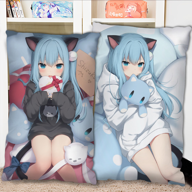 新款猫羽雫周边抱枕猫耳娘半身长条二次元靠枕头2way枕套定制学生