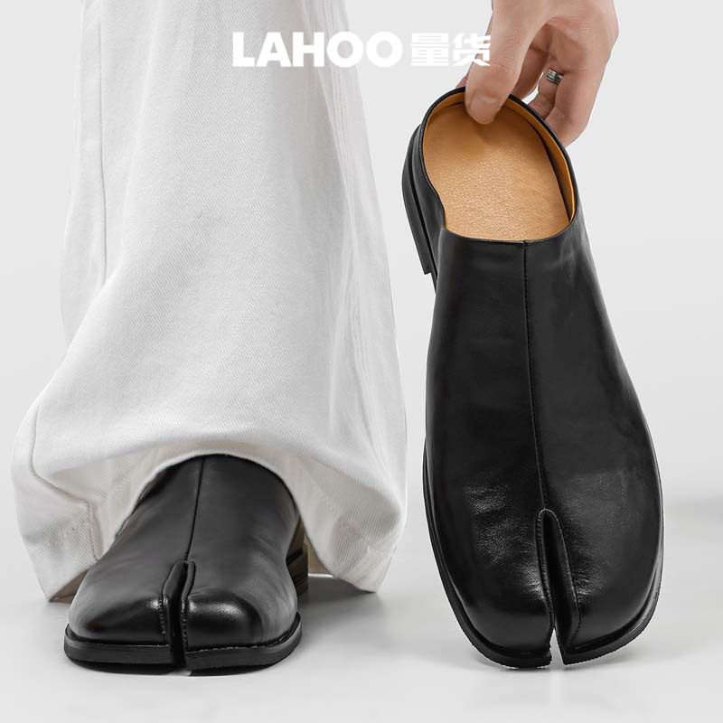 LAHOO量货男夏复古分趾半拖鞋图片