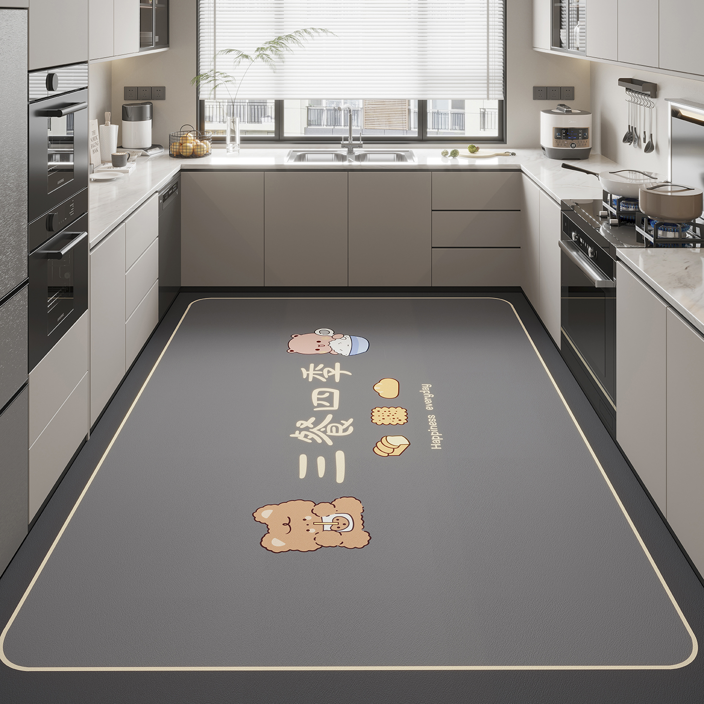 日本进口无印厨房地垫硅藻泥防滑防油可擦免洗2025门口耐脏脚垫吸