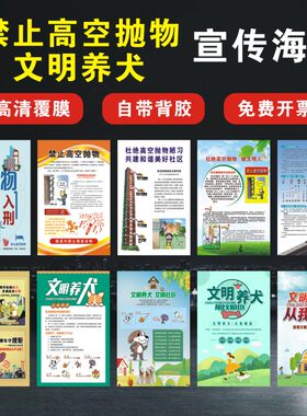 禁止高空抛物文明养犬宣传海报