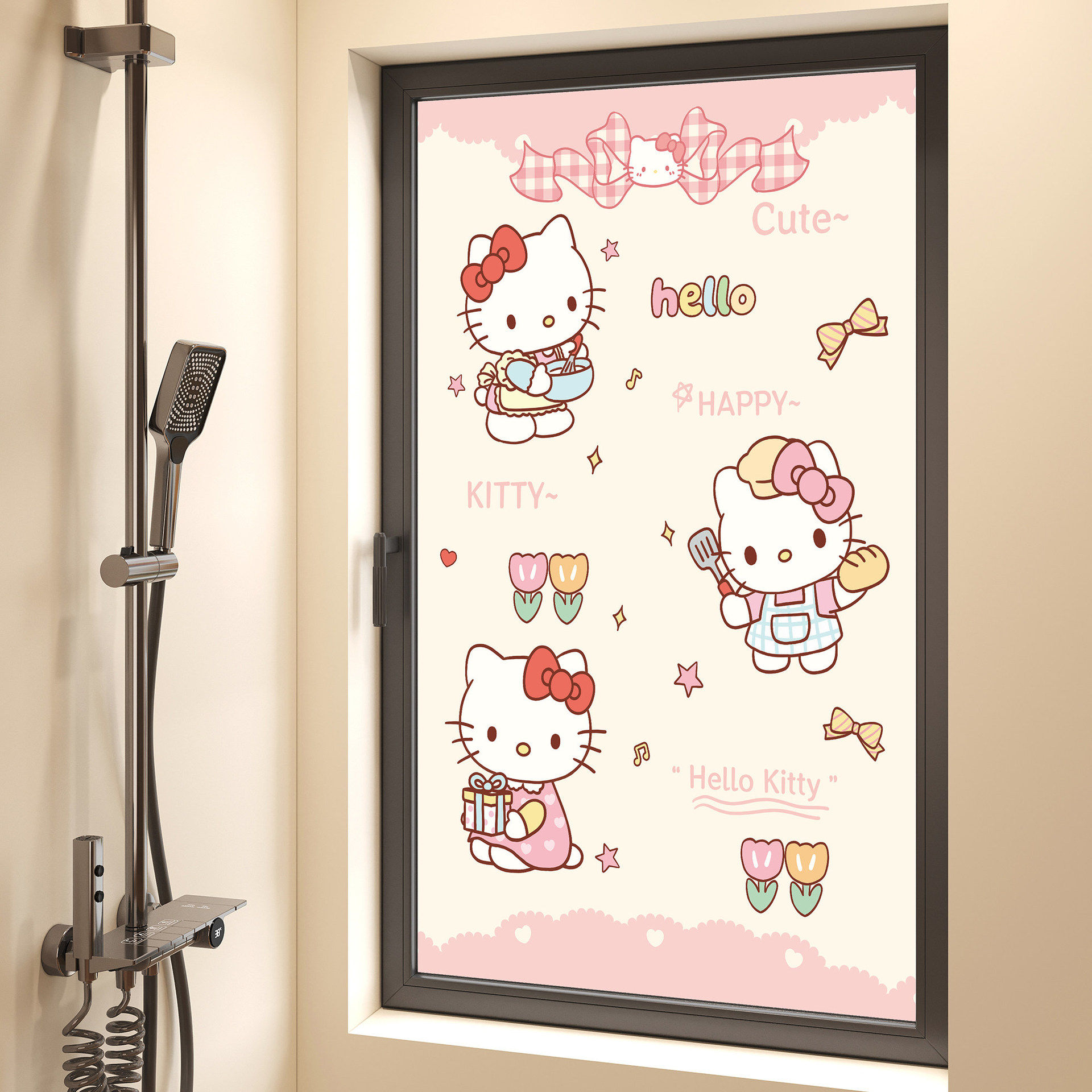 HelloKitty卧室遮光窗户玻璃磨砂贴防紫外线隔热膜卫生间防窥贴纸