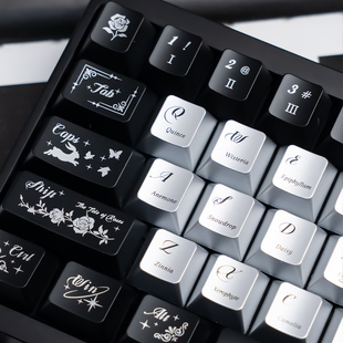 URE原创夜蝶珠光金属机械键盘键帽客制化磁轴PBT热升华原厂高度