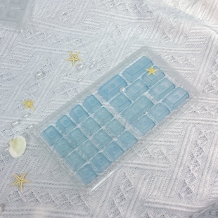 URE白/蓝/粉色雾透PC增补键帽26键单个透明原厂高度适配机械键盘