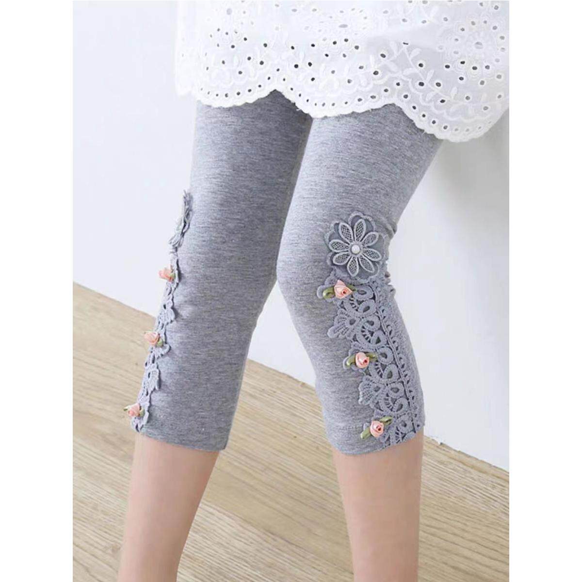 女童打底裤新款女宝夏季薄款七分裤洋气时尚弹力裤中小童学生外穿