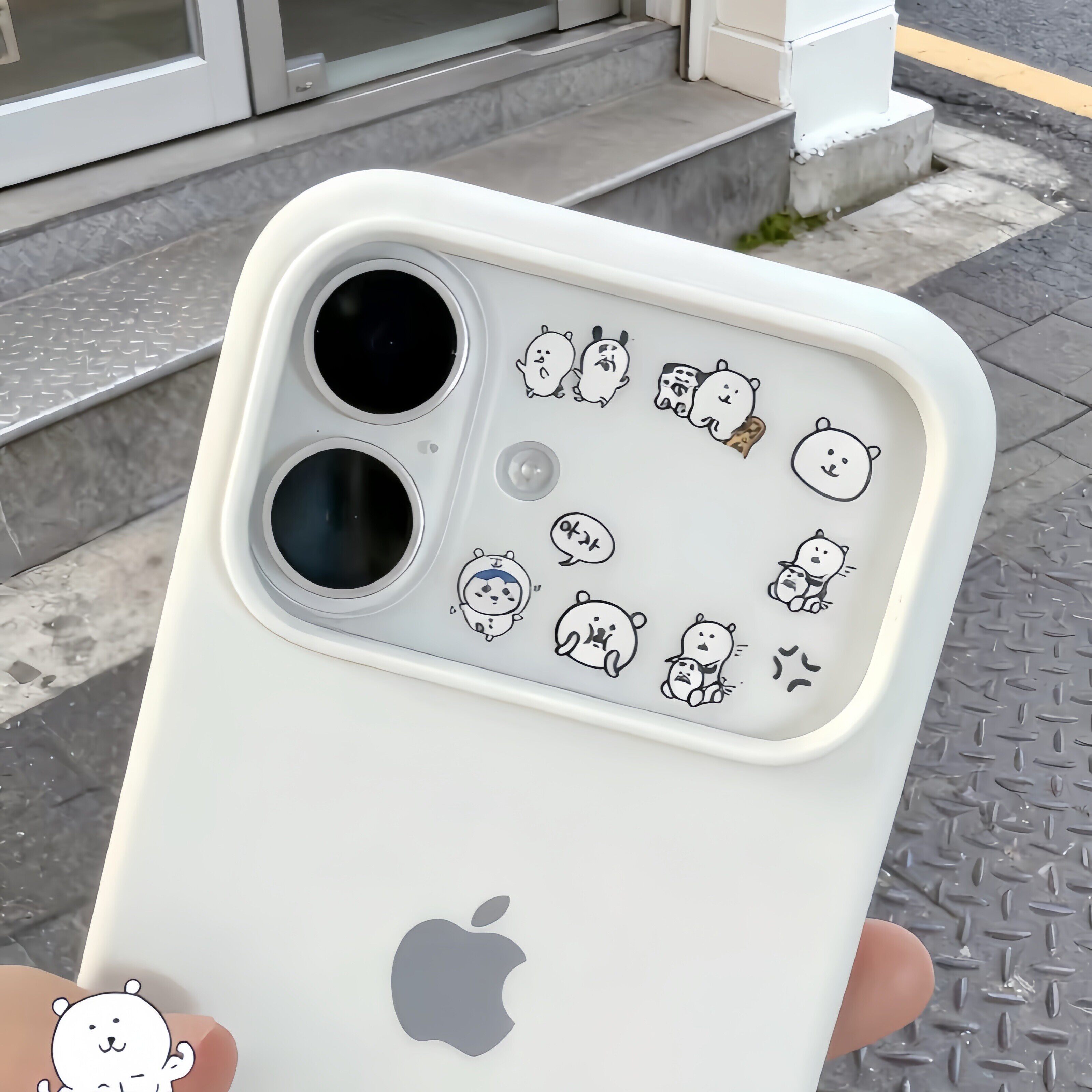 自嘲熊吉伊卡哇手机镜头贴纸适用于iphone17后壳diy装饰可爱背胶