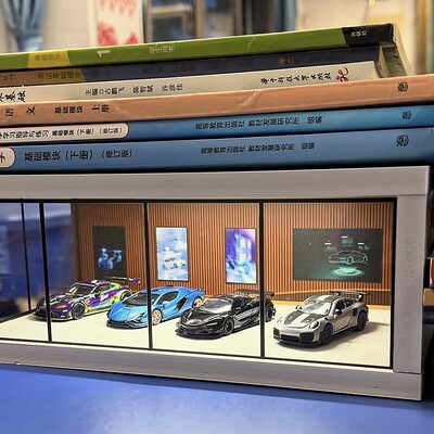 minigt车库展示盒摆件桌面车模型收纳盒小比例车模1:64车库停车场