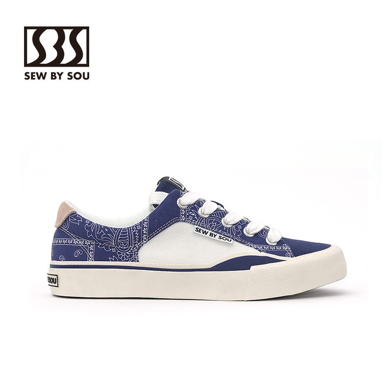 SEWBYSOU低帮帆布鞋撞色滑板鞋