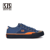 SBS拼接小众厚底硫化帆布鞋 SEWBYSOU经典 复古海军蓝潮流滑板鞋