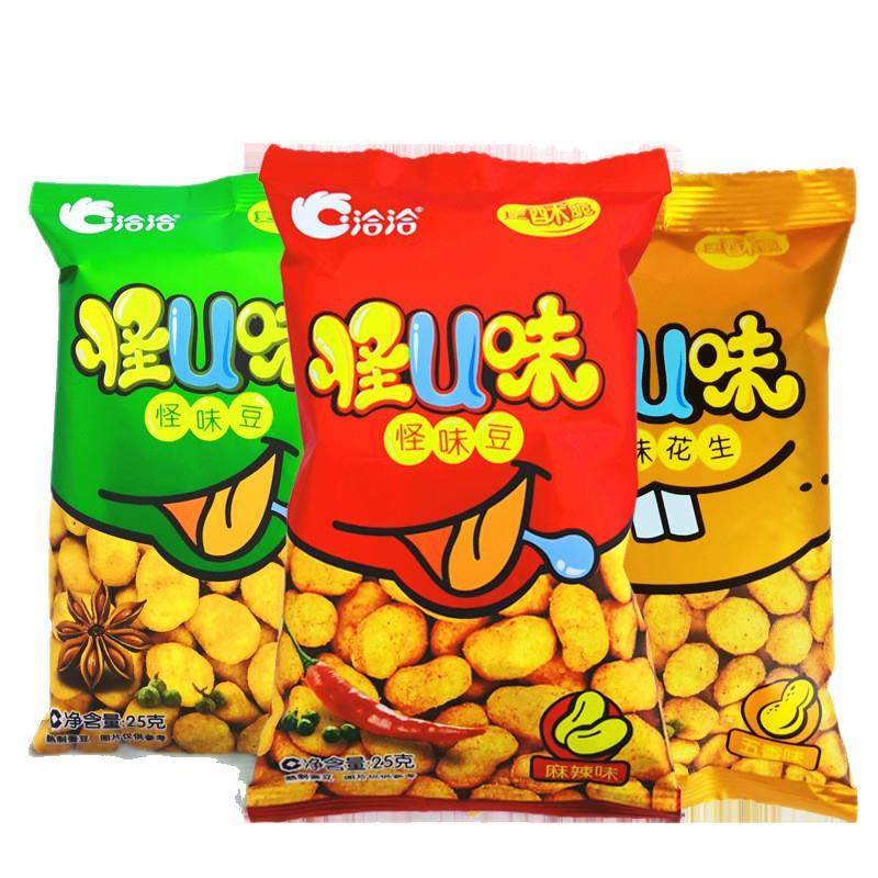 洽洽怪U味怪味豆25g*4包口味随机洽洽蚕豆怀旧食品零食【q】