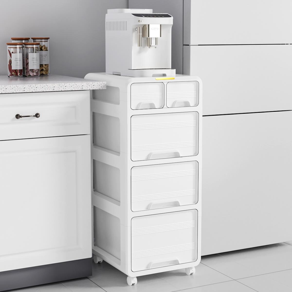 厨房夹缝收纳柜家用多层置物架落地调料缝隙柜子窄缝免安装储物柜