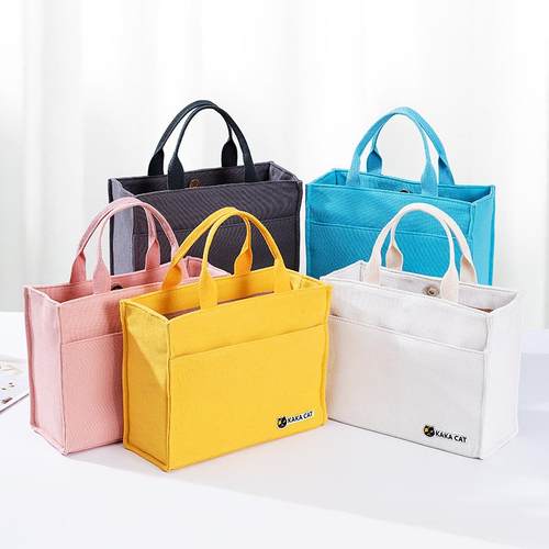 KAKACAT时尚小方包 手提饭袋 便当袋 饭盒包袋午 餐包日式上班族