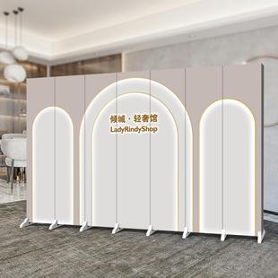 现代简约屏风隔断客厅可折叠移动遮挡酒店美容院家用办公室背景墙