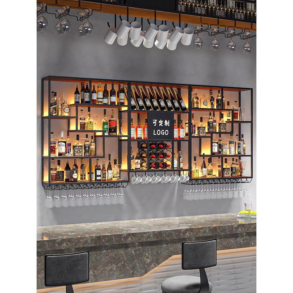 酒吧吧台酒架酒柜靠墙挂墙式工业风铁艺展示柜餐厅红酒架子置物架,商业/办公家具,红酒架/柜,淘宝优惠券,粉丝福利购,淘宝优惠卷
