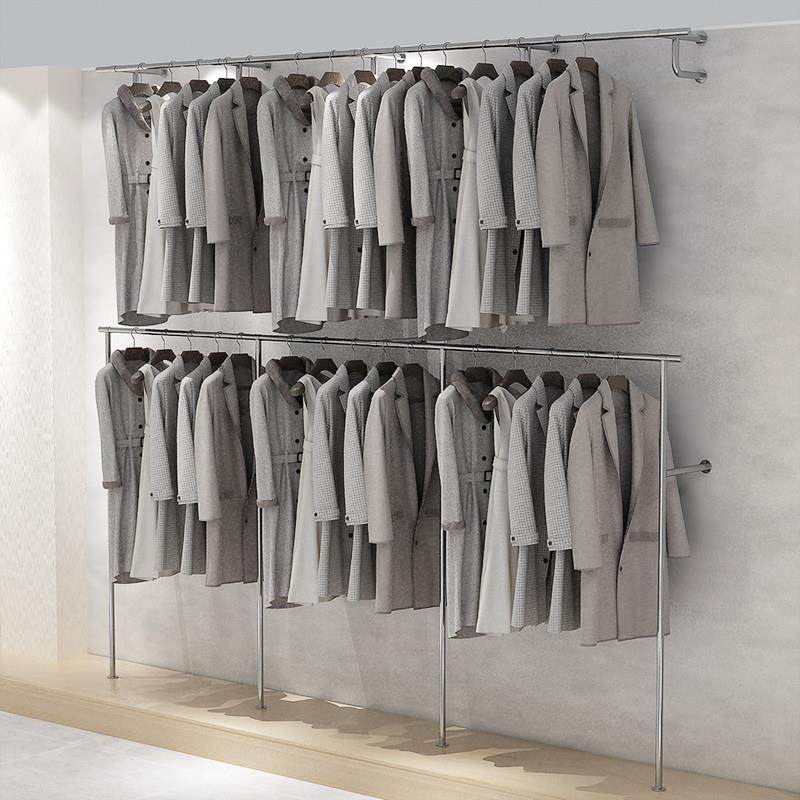 女装店货架服装店衣服展示架挂衣架上墙壁挂衣架加粗不锈钢陈列架,商业/办公家具,服装展示架,淘宝优惠券,粉丝福利购,淘宝优惠卷