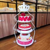 新款 欧式 三层铁艺蛋糕架子创意多层生日婚庆礼点心托盘甜品展示台