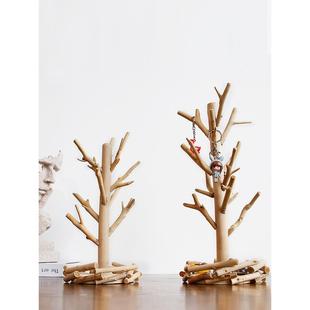 手工木质挂钥匙收纳架桌面首饰架创意新春摆件门口客厅玄关置物架