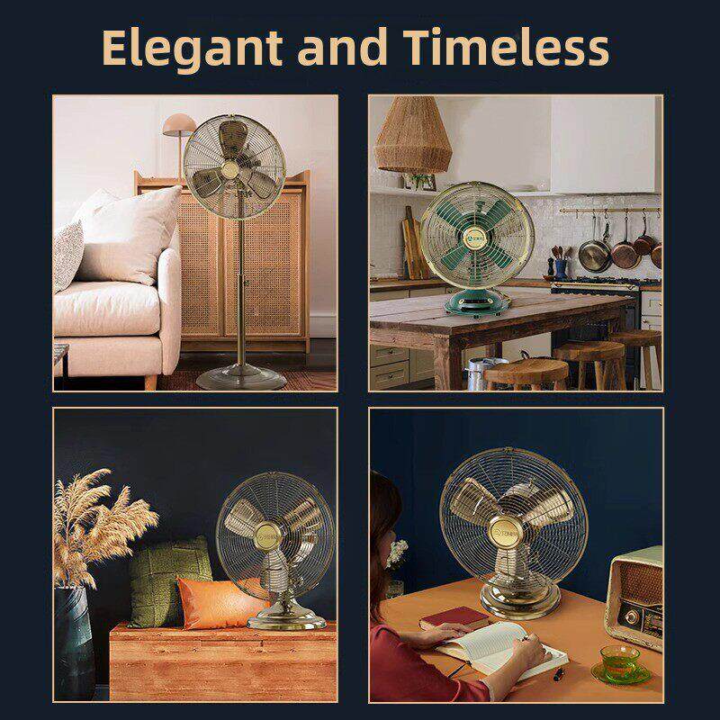 Airmate家用电风扇桌面老式港式覆古怀旧床头机械金属风扇20D