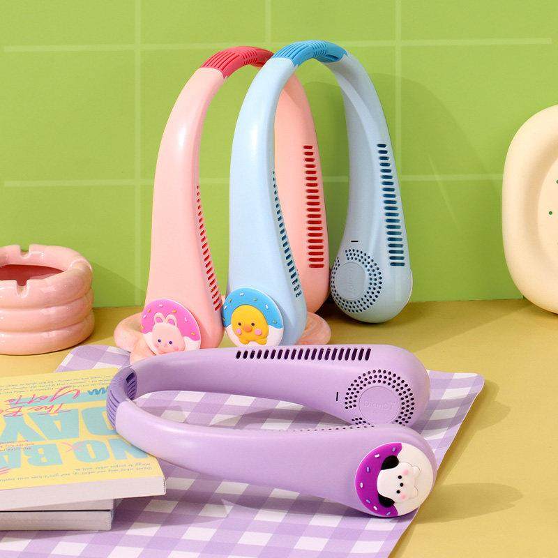 简约懒人 无叶挂颈 小风扇 学生户外随身可携式USB充点风扇