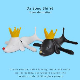 奈良美智梦游狗摆件家居软装设计车内装饰趴趴狗玄关简约现代公仔