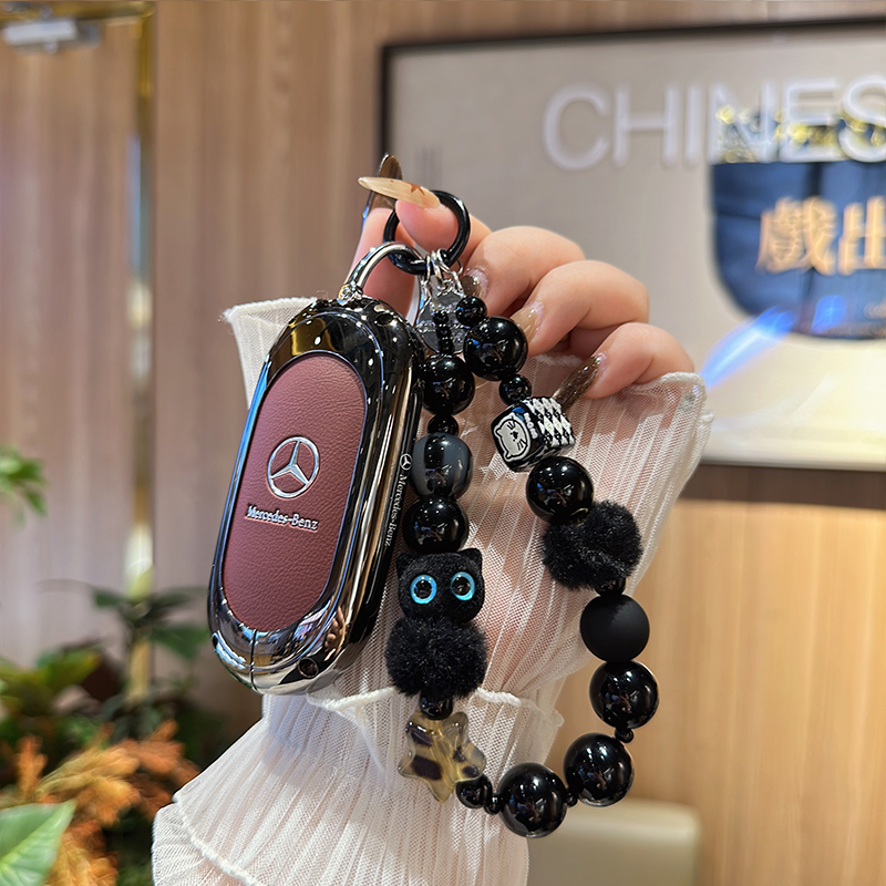 适用奔驰c260l钥匙套c级c200新款e300l壳s400扣glc300lglc皮金属