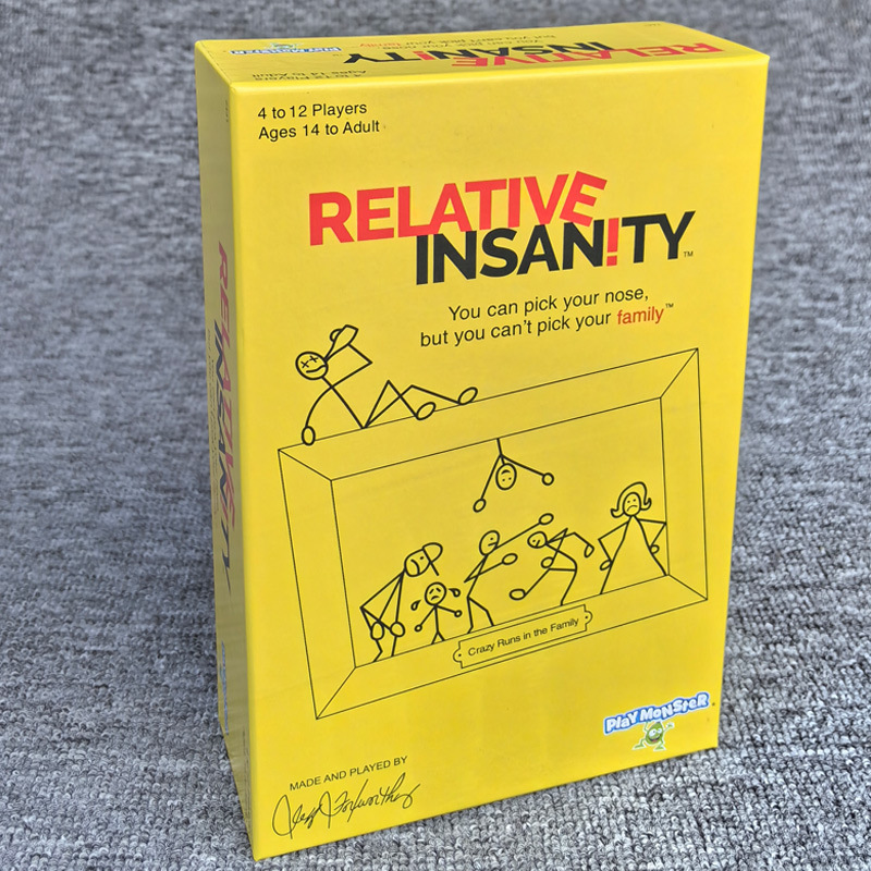 英文版 relative insanity 相对疯狂的搞笑派对纸牌游戏card