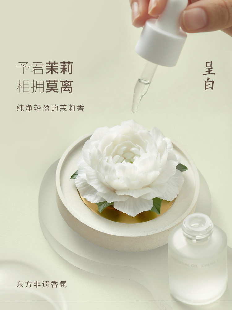 「生日礼物」呈白十二花神虎头茉莉非遗白瓷花香薰礼盒扩香石摆件,3C数码配件,USB多功能数码宝,淘宝优惠券,粉丝福利购,淘宝优惠卷