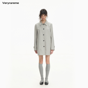Veryrareme 翻领中长廓形单排扣风衣外套