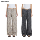 Veryrareme豹纹中高腰宽松阔腿全棉牛仔裤