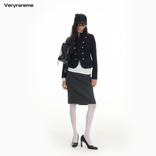 Veryrareme 拿破仑短夹克修身立领复古短外套女