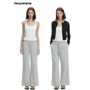 Veryrareme低腰微喇条纹家居卫裤