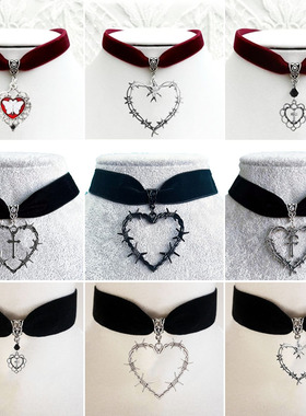 天鹅绒心形项圈Necklace