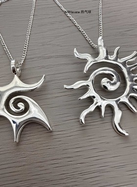 波西米亚漩涡艺术星星项链