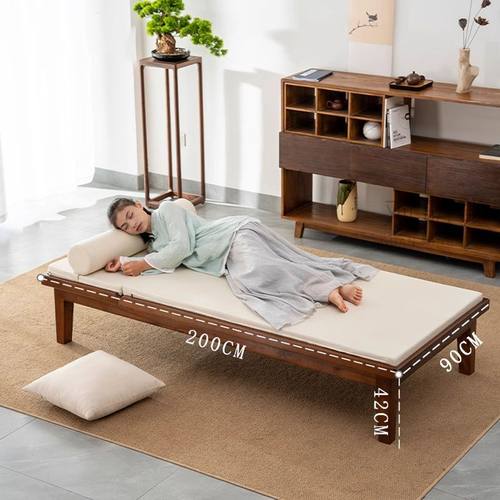 新中式实木贵妃榻沙发床罗汉床美人榻仿古客厅懒人躺椅单人午休