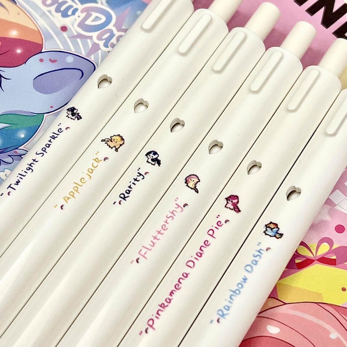 레인보우 리틀 포니 러브 핑키 프레스 젤 펜 귀여운 걸리 스타일 시험 부드럽고 속건성 0.5ST 검정색 펜
