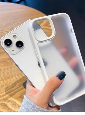 适用苹果13手机壳iPhone15promax撞色透明磨砂14pro全包防摔X男女ins风14简约16超薄11爆款XR硅胶8防指纹mini