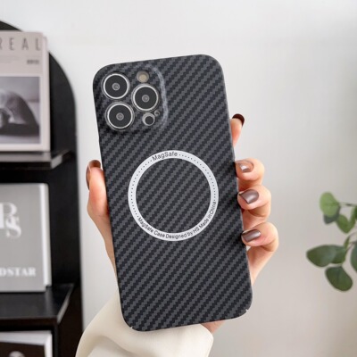 【磁吸碳纤维纹理】苹果14手机壳15简约适用iphone13promax肤感防摔12防指纹超薄个性xs男女XR抖音爆款11全包